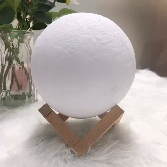 BowLift Creative Mini Moon Lamp – Rechargeable, 3D-Printed, 1-Light LED Table Lamp