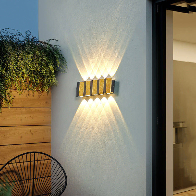 LZINA™ | Modern Light Luxury Golden Aluminium Outdoor Waterproof Terrace LED Wall Light Lamp