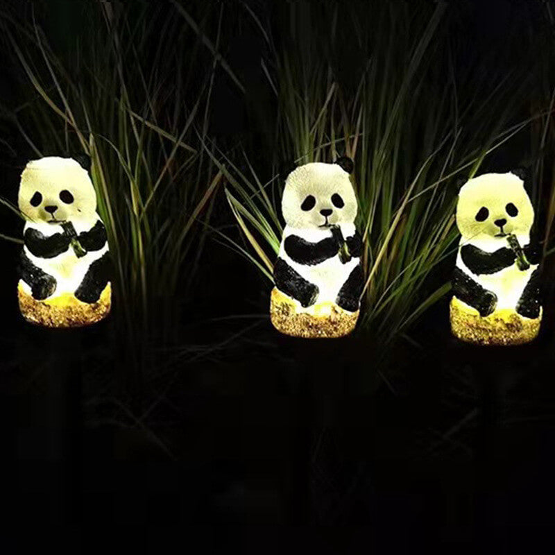 LZINA™ | Solar resin panda outdoor waterproof patio decoration ground light