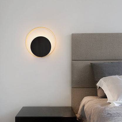BowLift Modern Minimalist Iron Circle Ring One-Light Wall Sconce for Bedroom