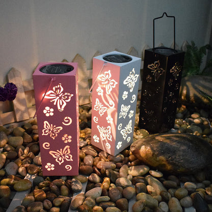 LZINA™ | Solar Butterfly Rose Pattern Hollow Column LED Outdoor Waterproof Decorative Lamp