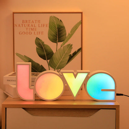 BowLift Modern Art Deco Waterproof PS Love Letters LED Table Lamp – Perfect Bedroom Accent