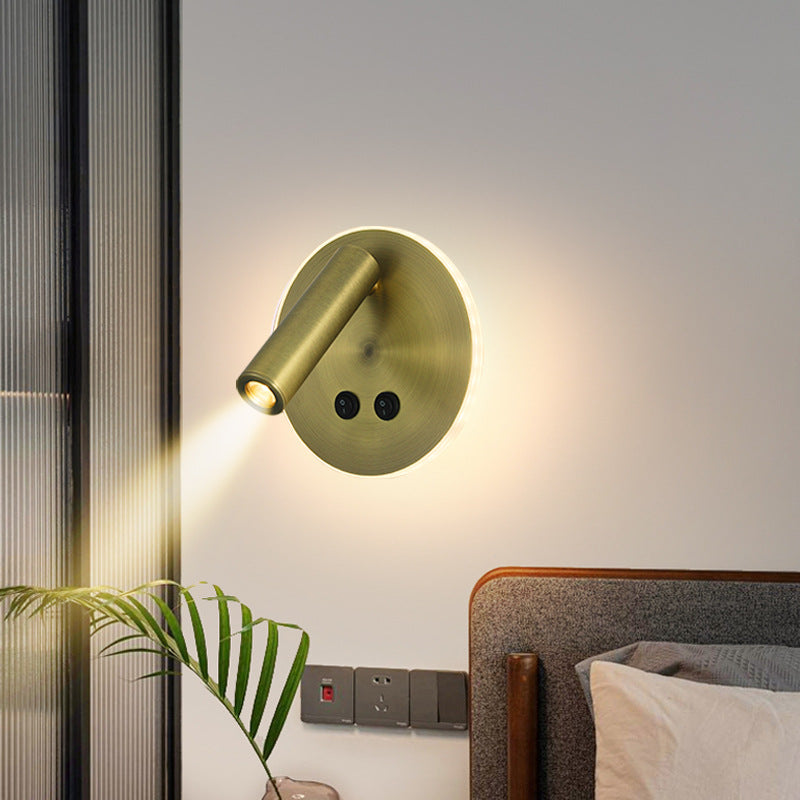 BowLift Modern Minimalist LED Wall Lamp – Rectangular and Round Iron-Aluminum Design for Bedroom