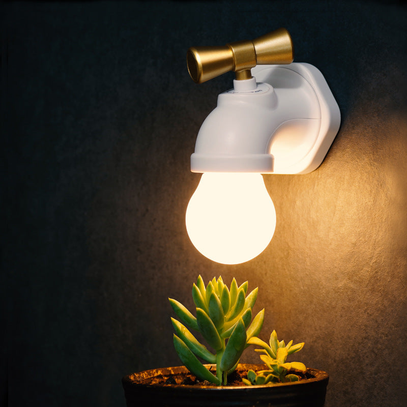 BowLift Modern Faucet-Style USB-Powered LED Night Light Wall Lamp - ABS/PC
