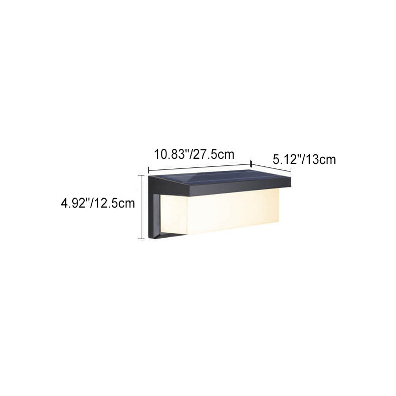LZINA™ | Modern Minimalist Solar Rectangle PC LED Outdoor Wall Light Lamp For Outdoor Patio