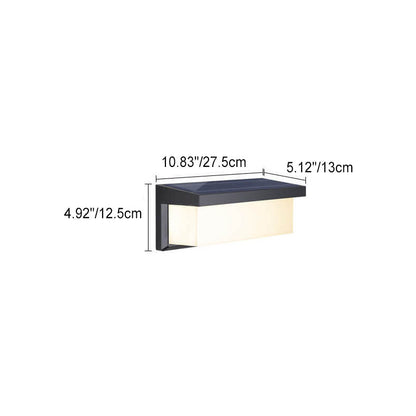 LZINA™ | Modern Minimalist Solar Rectangle PC LED Outdoor Wall Light Lamp For Outdoor Patio