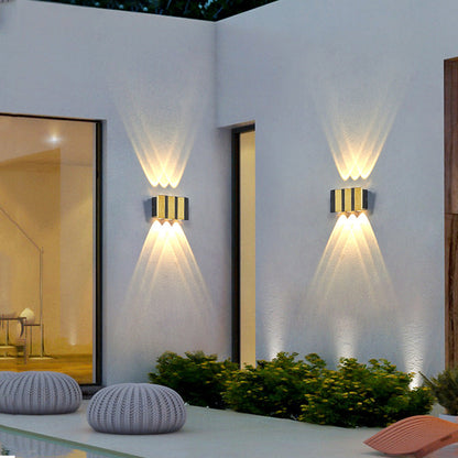 LZINA™ | Modern Light Luxury Golden Aluminium Outdoor Waterproof Terrace LED Wall Light Lamp