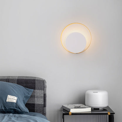 BowLift Modern Minimalist Iron Circle Ring One-Light Wall Sconce for Bedroom