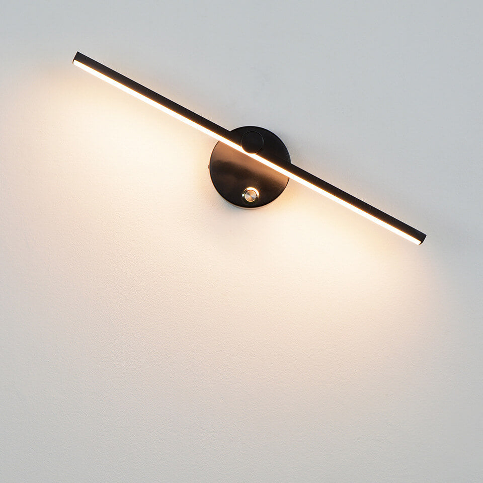 BowLift Nordic Minimalist Aluminium Long Bar LED Mirror Wall Light with Switch