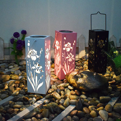 LZINA™ | Solar Butterfly Rose Pattern Hollow Column LED Outdoor Waterproof Decorative Lamp