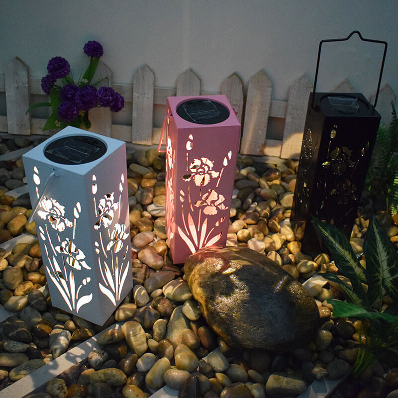 LZINA™ | Solar Butterfly Rose Pattern Hollow Column LED Outdoor Waterproof Decorative Lamp