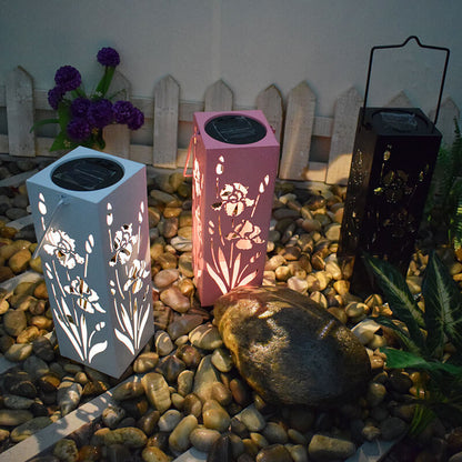 LZINA™ | Solar Butterfly Rose Pattern Hollow Column LED Outdoor Waterproof Decorative Lamp