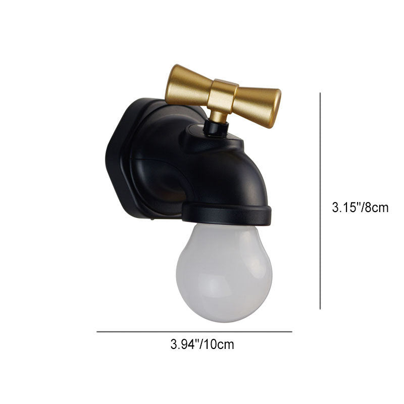 BowLift Modern Faucet-Style USB-Powered LED Night Light Wall Lamp - ABS/PC