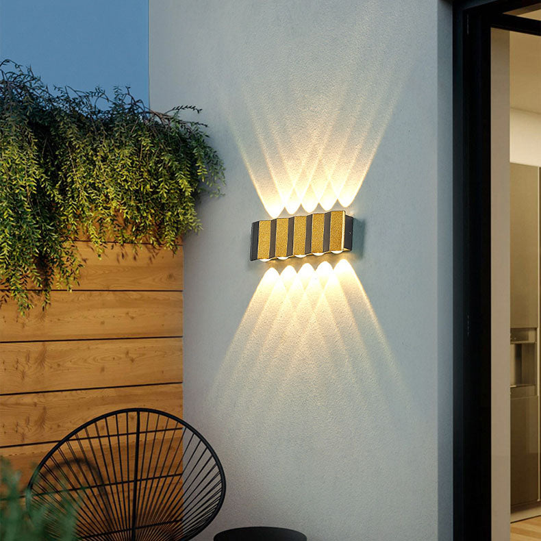 LZINA™ | Modern Light Luxury Golden Aluminium Outdoor Waterproof Terrace LED Wall Light Lamp