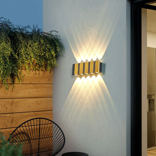 LZINA™ | Modern Light Luxury Golden Aluminium Outdoor Waterproof Terrace LED Wall Light Lamp