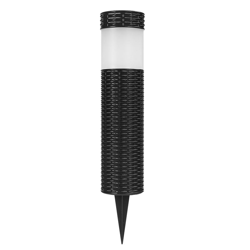 LZINA™ | Outdoor Solar Rattan Cylindrical LED Garden Lawn In-ground Landscape Light