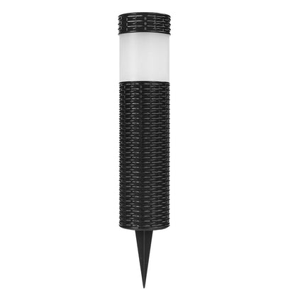 LZINA™ | Outdoor Solar Rattan Cylindrical LED Garden Lawn In-ground Landscape Light