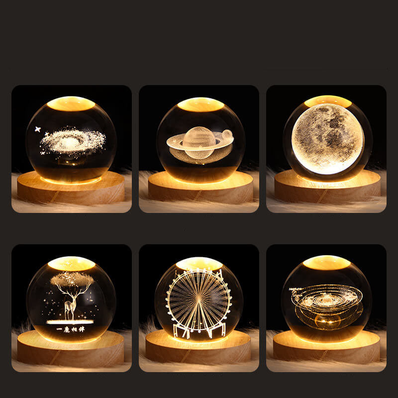 Enchanted Star System Crystal Ball USB LED Night Light Table Lamp