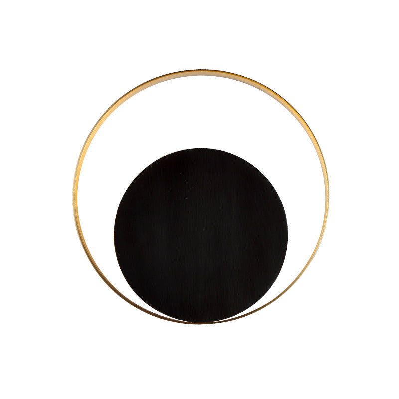 BowLift Modern Minimalist Iron Circle Ring One-Light Wall Sconce for Bedroom