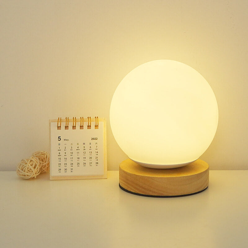 BowLift Sleek Modern Minimalist Round USB-Rechargeable LED Table Lamp
