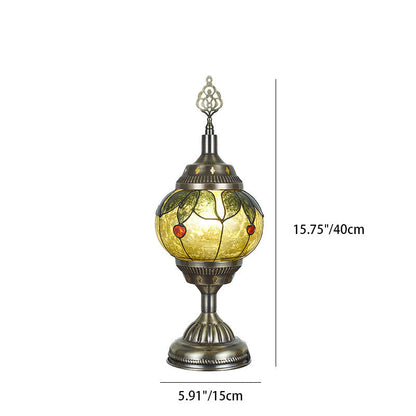 BowLift Traditional Tiffany-Style Romantic Oval Iron Enameled 1-Light Table Lamp for the Bedroom
