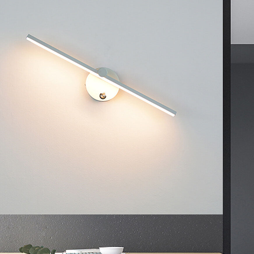 BowLift Nordic Minimalist Aluminium Long Bar LED Mirror Wall Light with Switch