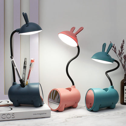BowLift Cartoon Rabbit LED Touch Desk Lamp with USB Pen Holder
