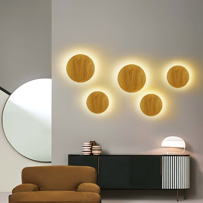 BowLift Modern Minimalist Wood LED Wall Light — Round, Irregular Oval Wall Lamp for Living Room