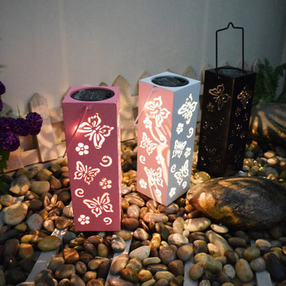LZINA™ | Solar Butterfly Rose Pattern Hollow Column LED Outdoor Waterproof Decorative Lamp