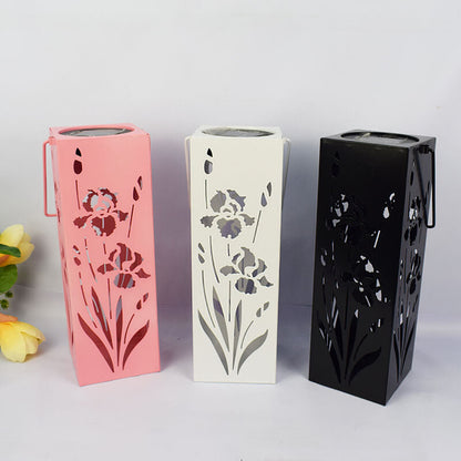 LZINA™ | Solar Butterfly Rose Pattern Hollow Column LED Outdoor Waterproof Decorative Lamp