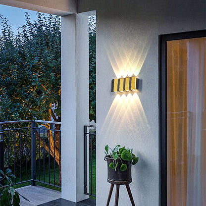 LZINA™ | Modern Light Luxury Golden Aluminium Outdoor Waterproof Terrace LED Wall Light Lamp