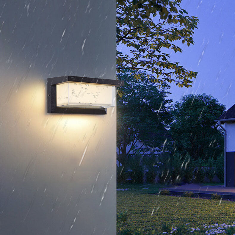 LZINA™ | Modern Minimalist Solar Rectangle PC LED Outdoor Wall Light Lamp For Outdoor Patio