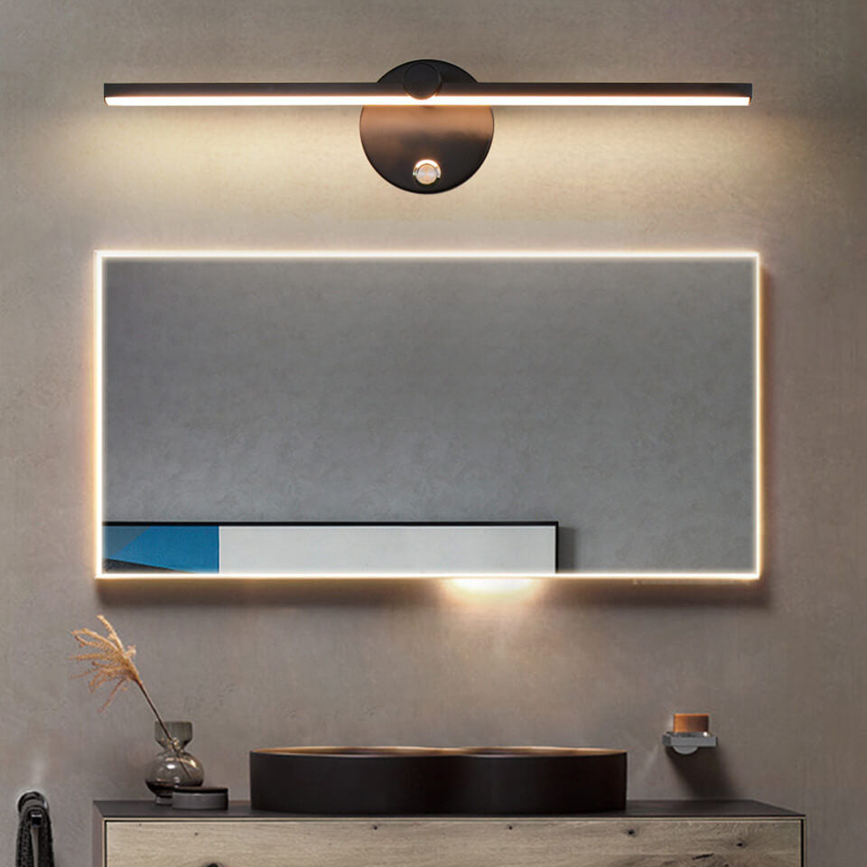 BowLift Nordic Minimalist Aluminium Long Bar LED Mirror Wall Light with Switch
