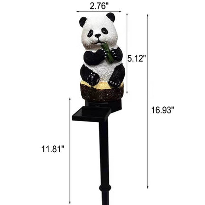 LZINA™ | Solar resin panda outdoor waterproof patio decoration ground light