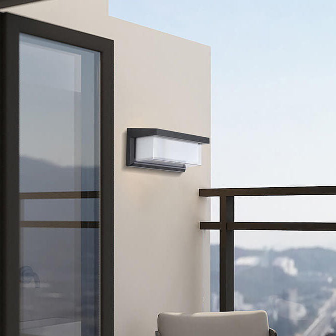 LZINA™ | Modern Minimalist Solar Rectangle PC LED Outdoor Wall Light Lamp For Outdoor Patio