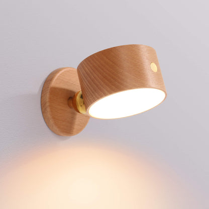 BowLift Wooden USB-Rechargeable Touch LED Night Light with Magnetic Wall Sconce