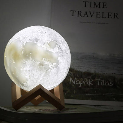 BowLift Creative Mini Moon Lamp – Rechargeable, 3D-Printed, 1-Light LED Table Lamp