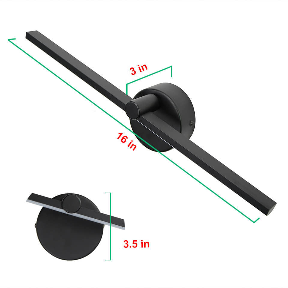 BowLift Nordic Minimalist Aluminium Long Bar LED Mirror Wall Light with Switch