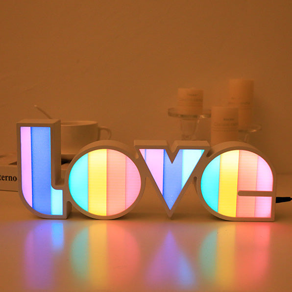 BowLift Modern Art Deco Waterproof PS Love Letters LED Table Lamp – Perfect Bedroom Accent