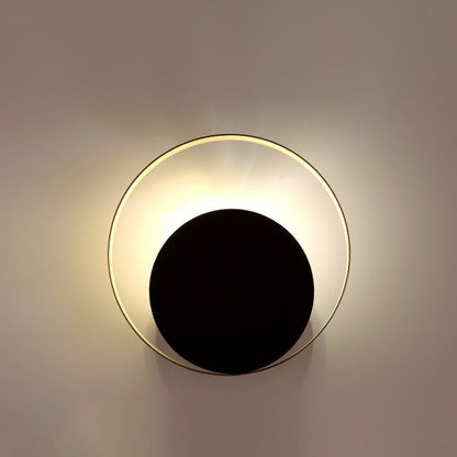 BowLift Modern Minimalist Iron Circle Ring One-Light Wall Sconce for Bedroom