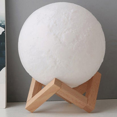 BowLift Creative Mini Moon Lamp – Rechargeable, 3D-Printed, 1-Light LED Table Lamp