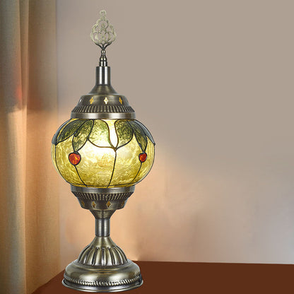BowLift Traditional Tiffany-Style Romantic Oval Iron Enameled 1-Light Table Lamp for the Bedroom