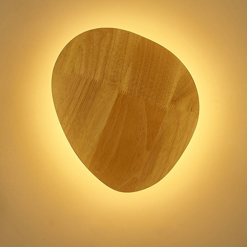 BowLift Modern Minimalist Wood LED Wall Light — Round, Irregular Oval Wall Lamp for Living Room