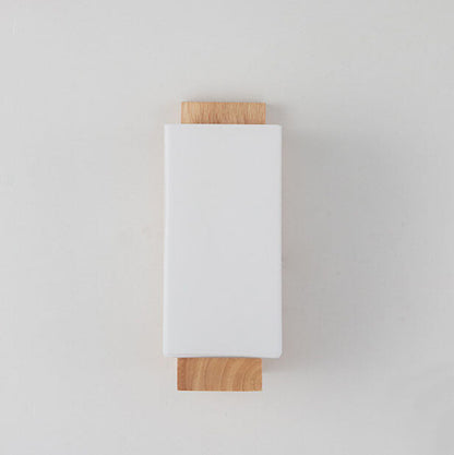 BowLift Modern Minimalist Solid Wood Wall Sconce with Square Glass Column, 1-Light Lamp