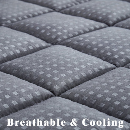 Ultimate Cooling Mattress Pad – Premium Quilted Pillow Top, Luxuriously Fluffy and Ultra-Breathable with Secure 14-18 Deep Pocket Cover – Enhanced Sleep Comfort, 1pc | Bowlift