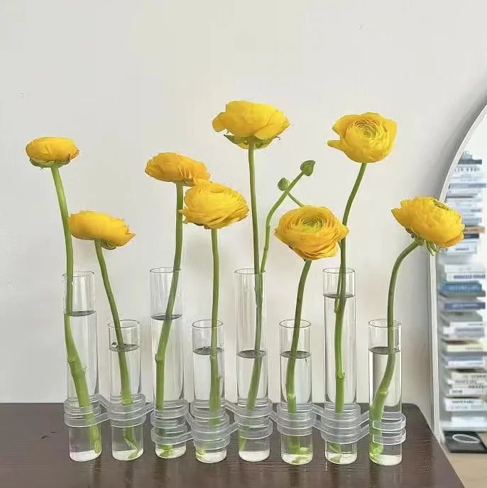 LZINA™ | Flexible Flower Vases with Hinges | Modern Glass Tube Vase