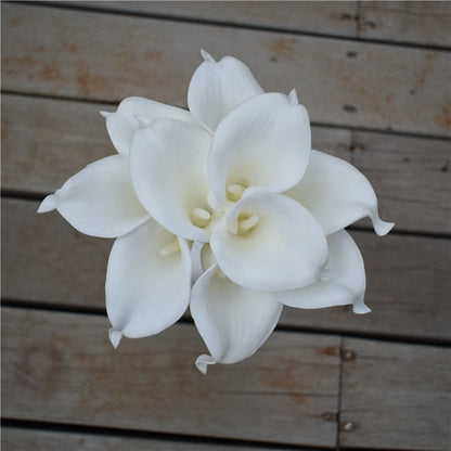BowLift | 10 marine blue Calla lily PU Real Touch flowers wedding decoration bouquets table decoration artificial flowers home decor