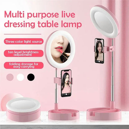 Selfie Ring Light with Makeup Mirror & Phone Holder Kit Bowlift