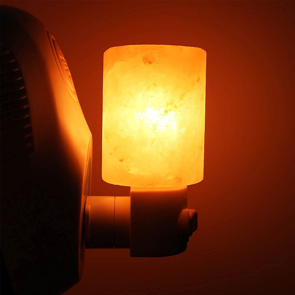 BowLift Natural Crystal Himalayan Salt Lamp – Plug-in Bedside Lamp for a Warm, Soothing Glow