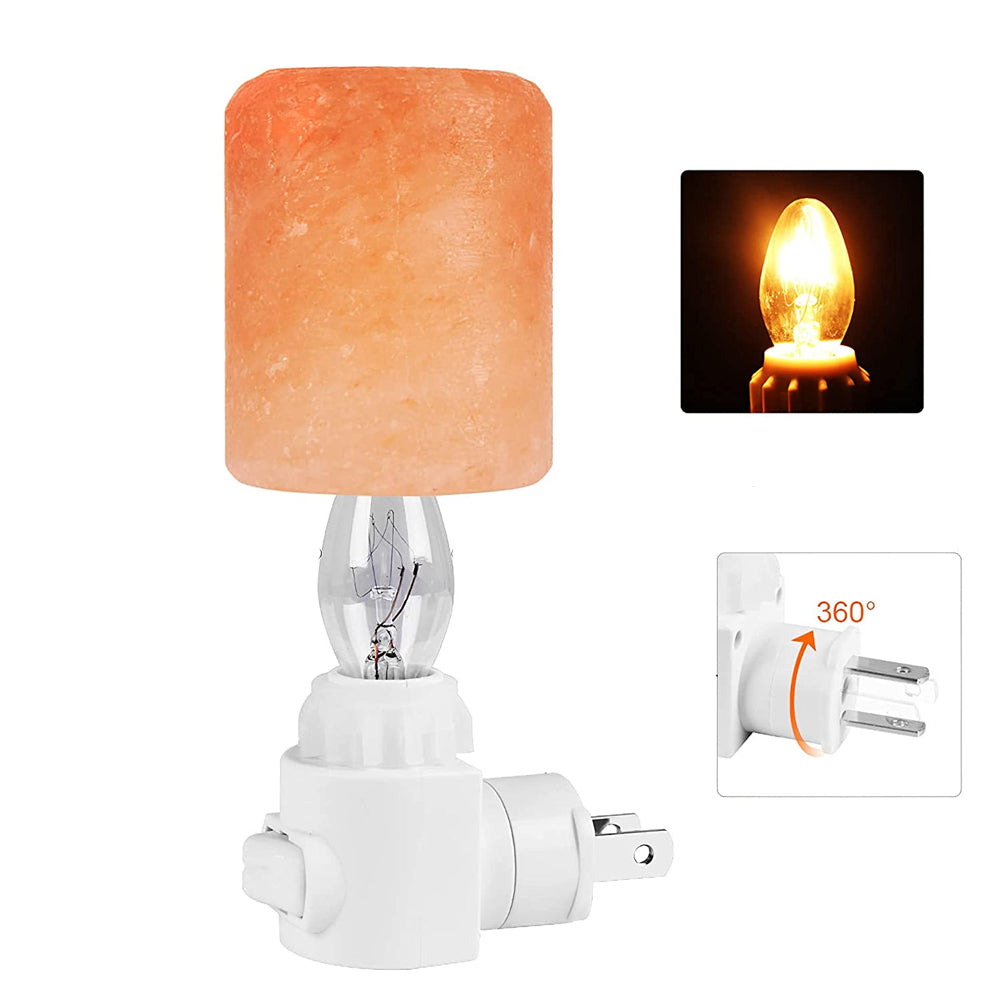 BowLift Natural Crystal Himalayan Salt Lamp – Plug-in Bedside Lamp for a Warm, Soothing Glow